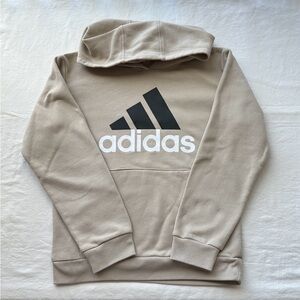 Adidas Kids Beige Hoodie with Black Logo